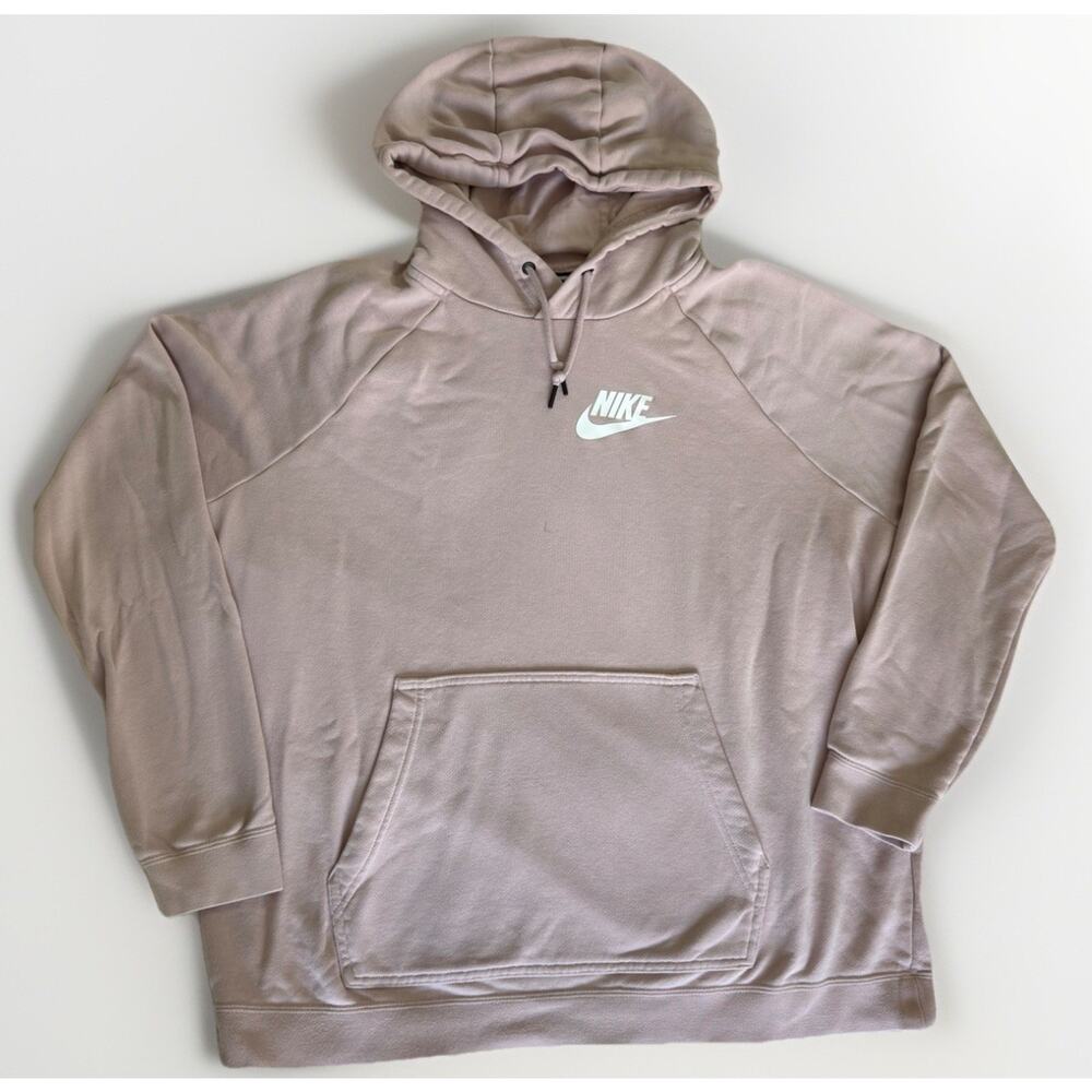 Nike Sportswear Essential Women’s Hoodie Size XL Mauve Pink Fleece Pullover
